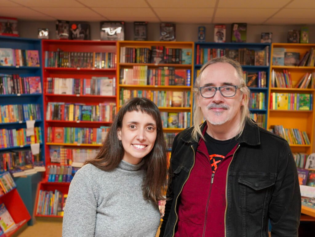 Tom Muckian and Marina Santaeugènia - bookseller exchange programme Spain and Ireland